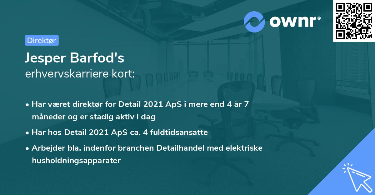 Jesper Barfod's erhvervskarriere kort