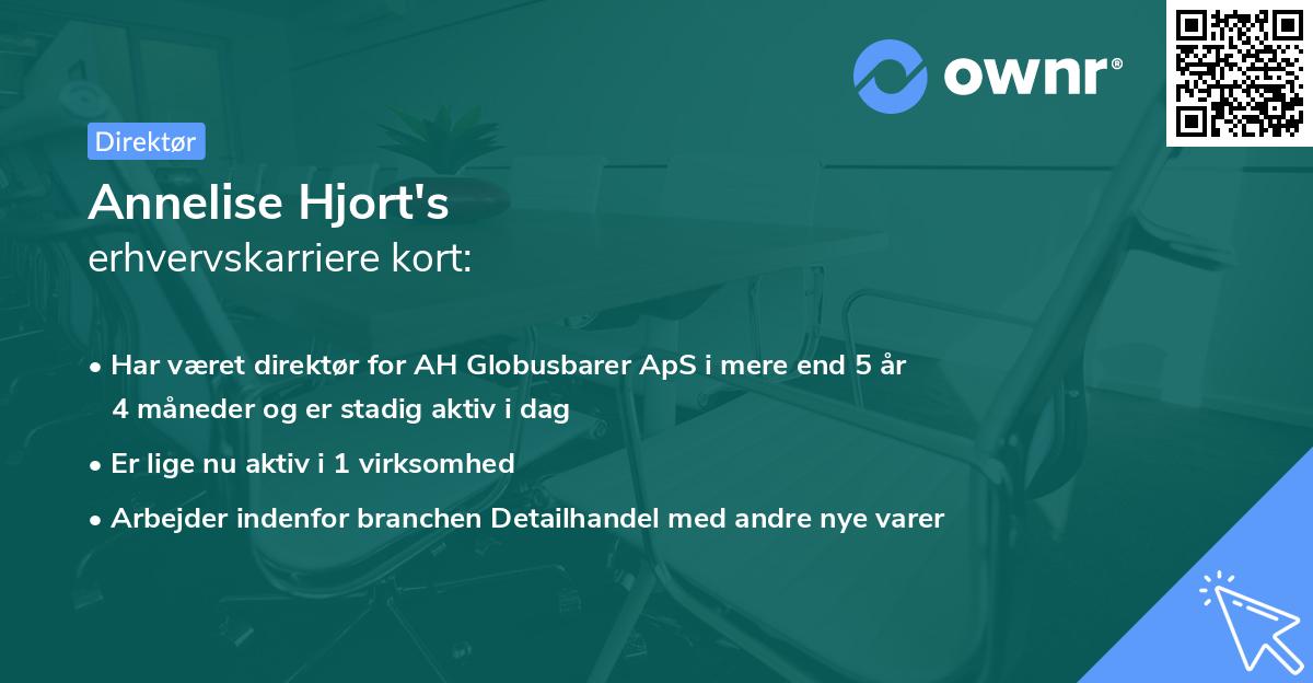 Annelise Hjort's erhvervskarriere kort