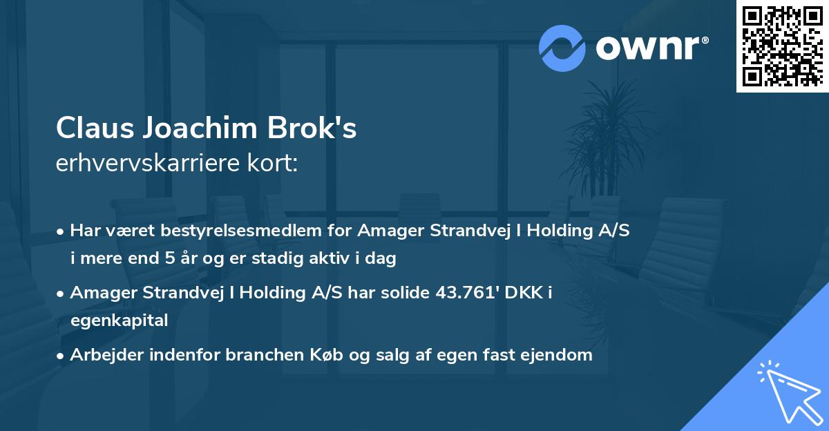 Claus Joachim Brok's erhvervskarriere kort