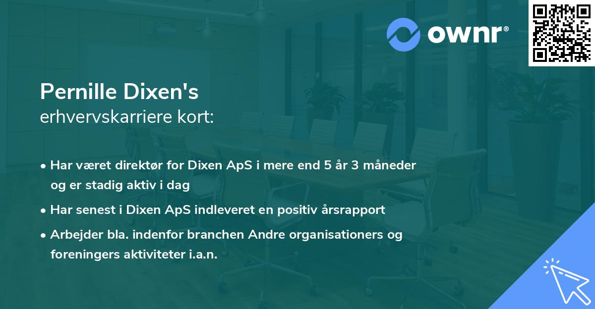 Pernille Dixen's erhvervskarriere kort