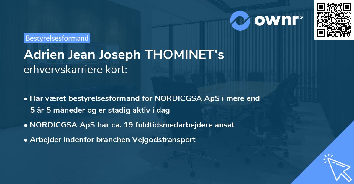 Adrien Jean Joseph THOMINET's erhvervskarriere kort