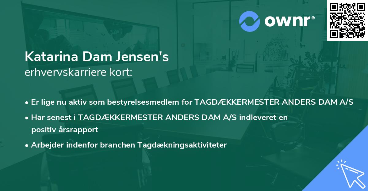 Katarina Dam Jensen's erhvervskarriere kort