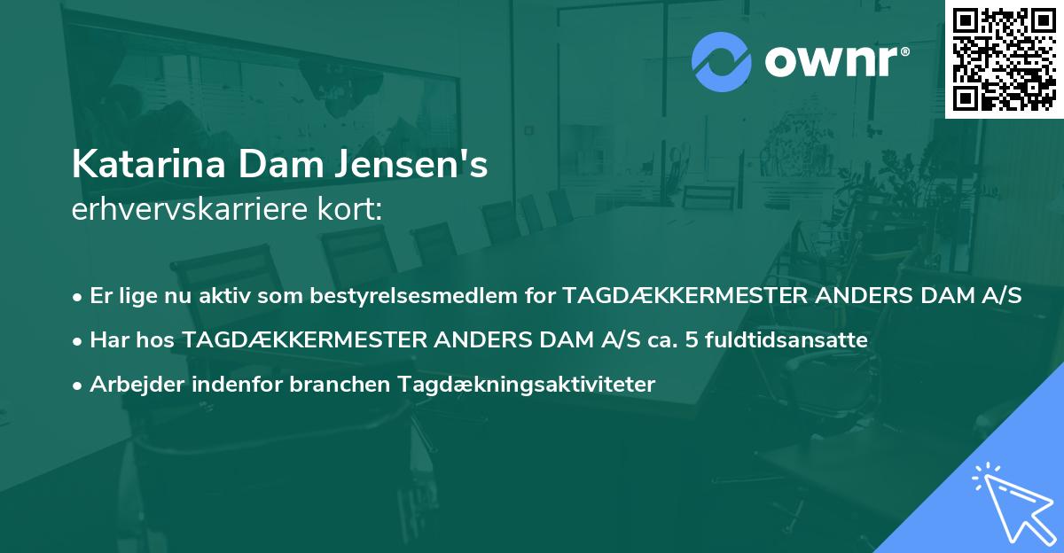 Katarina Dam Jensen's erhvervskarriere kort