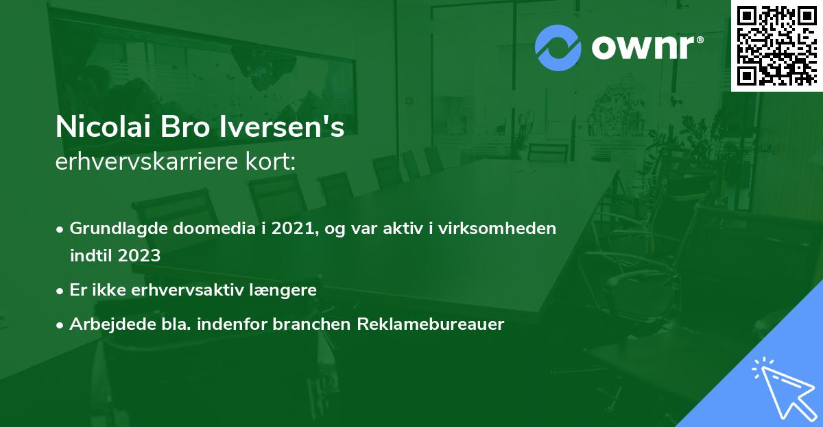 Nicolai Bro Iversen's erhvervskarriere kort