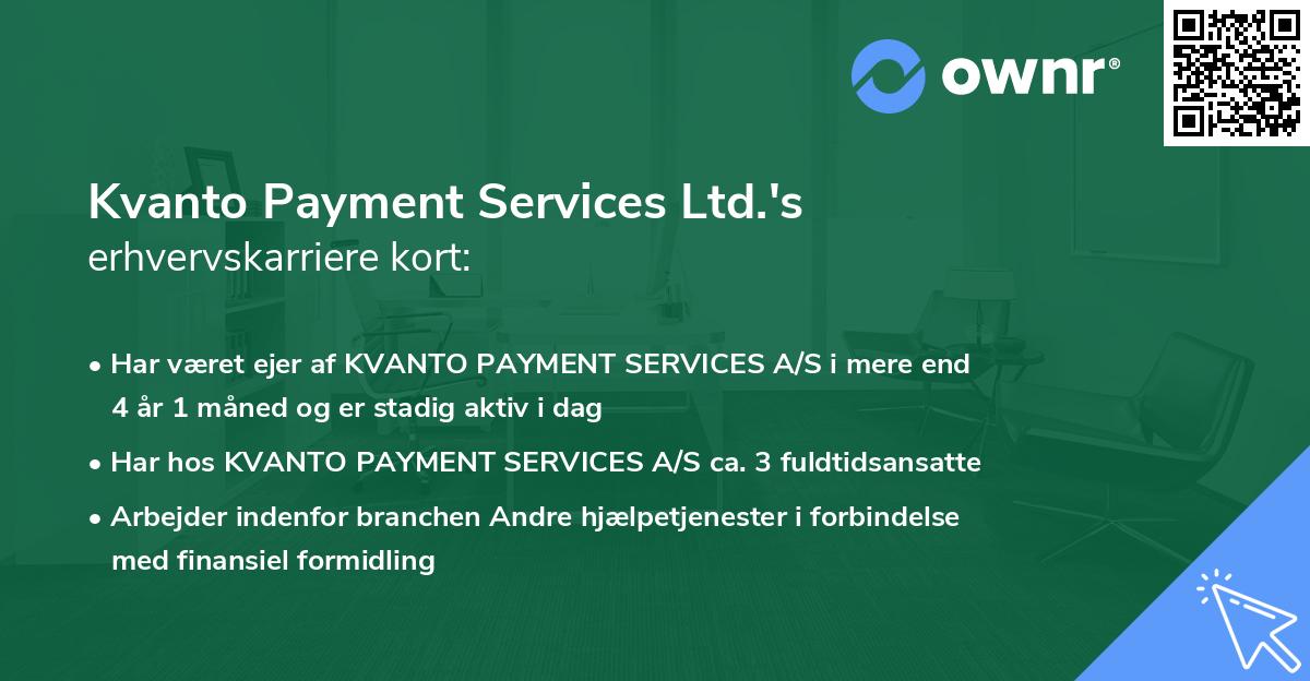 Kvanto Payment Services Ltd.'s erhvervskarriere kort