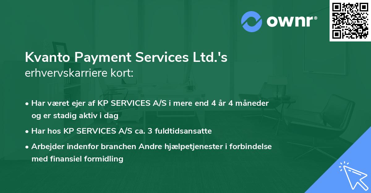 Kvanto Payment Services Ltd.'s erhvervskarriere kort