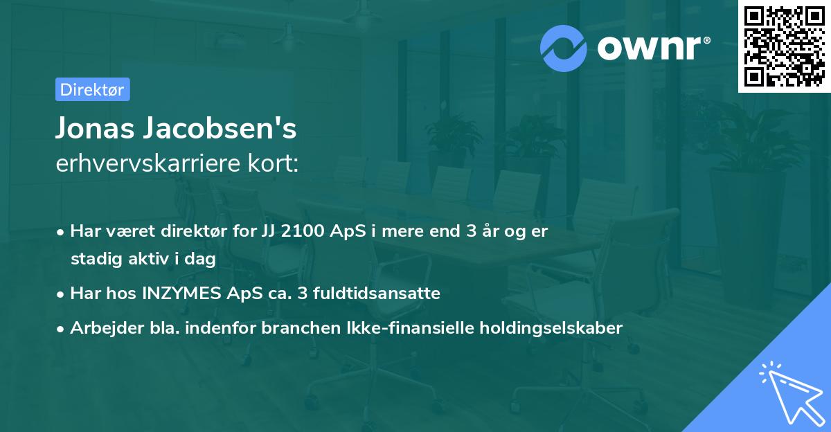 Jonas Jacobsen's erhvervskarriere kort