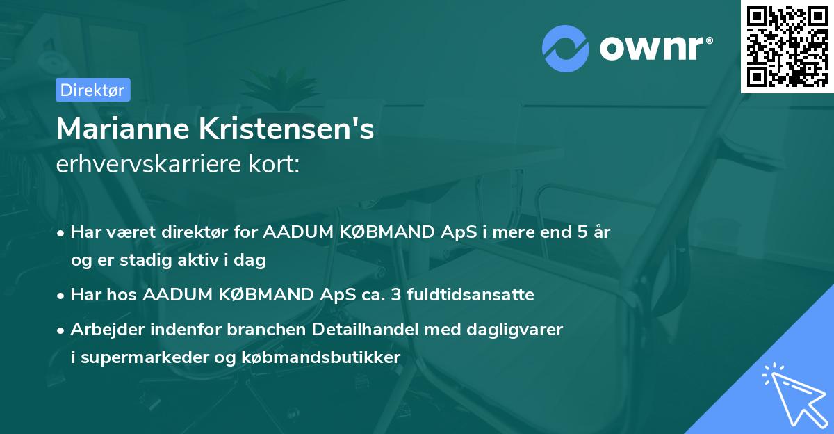 Marianne Kristensen's erhvervskarriere kort