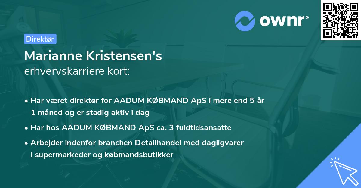 Marianne Kristensen's erhvervskarriere kort