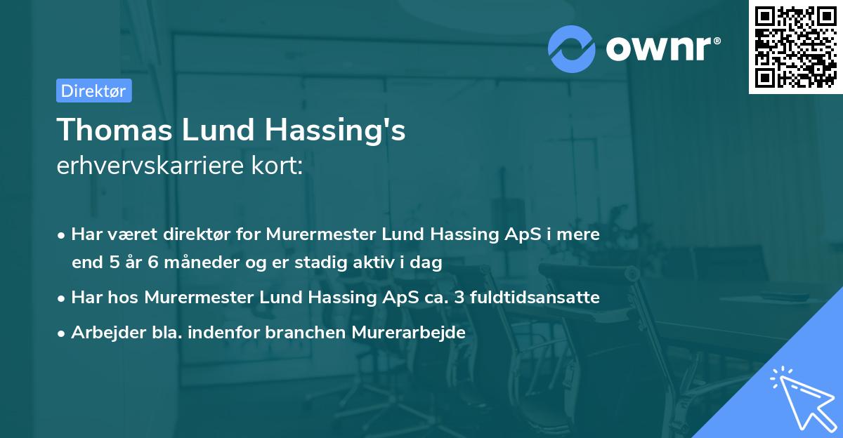 Thomas Lund Hassing's erhvervskarriere kort