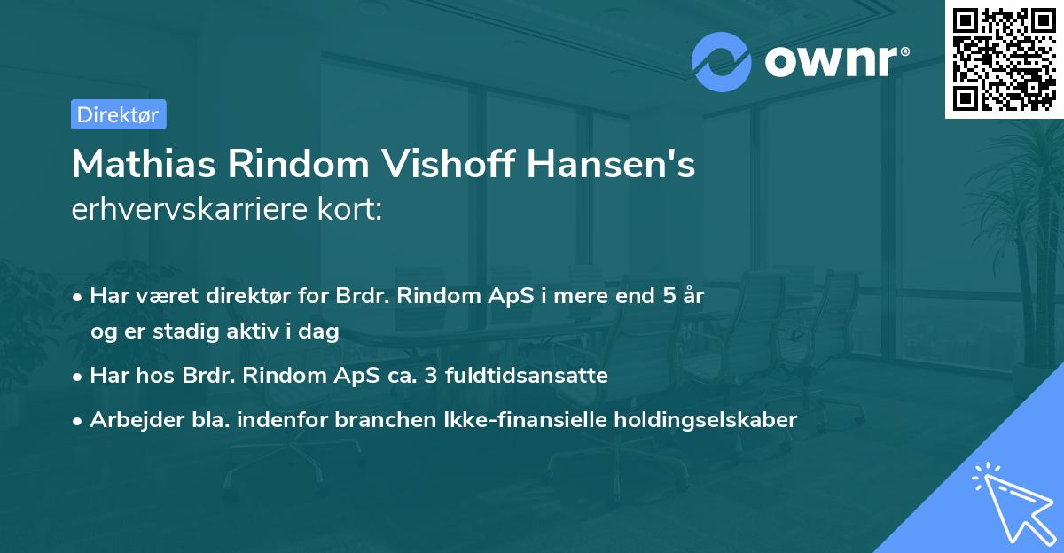 Mathias Rindom Vishoff Hansen's erhvervskarriere kort