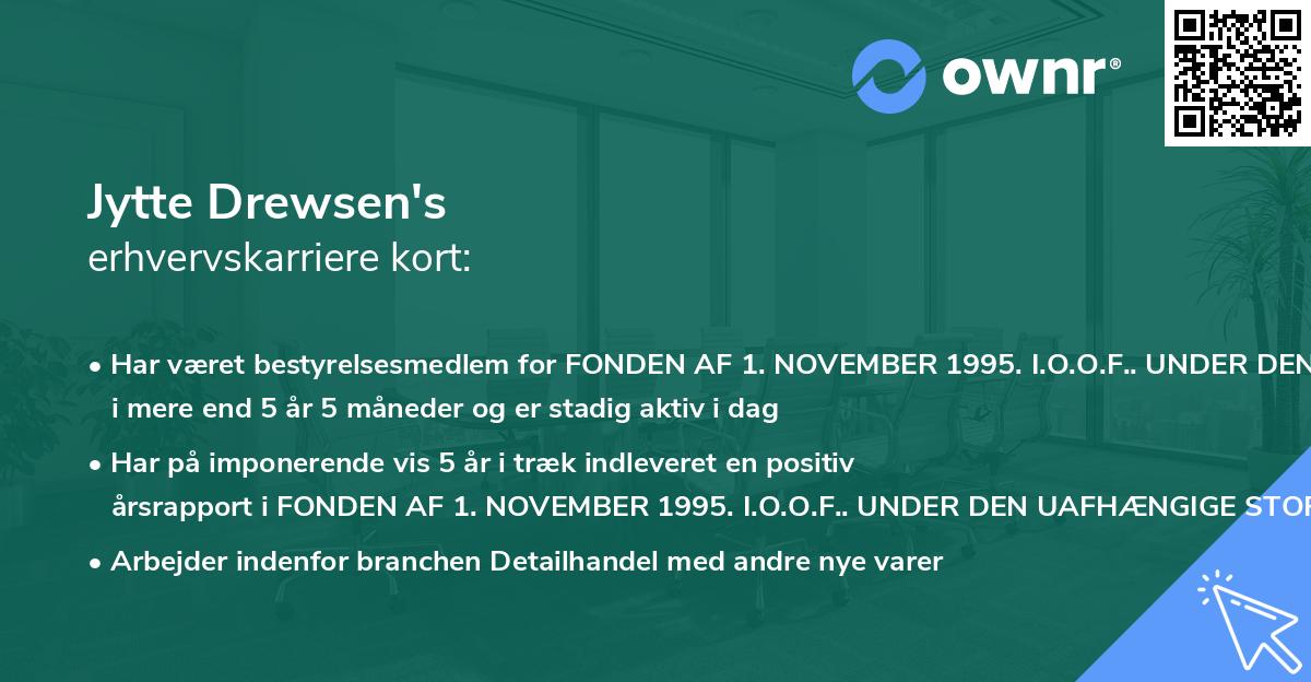 Jytte Drewsen's erhvervskarriere kort