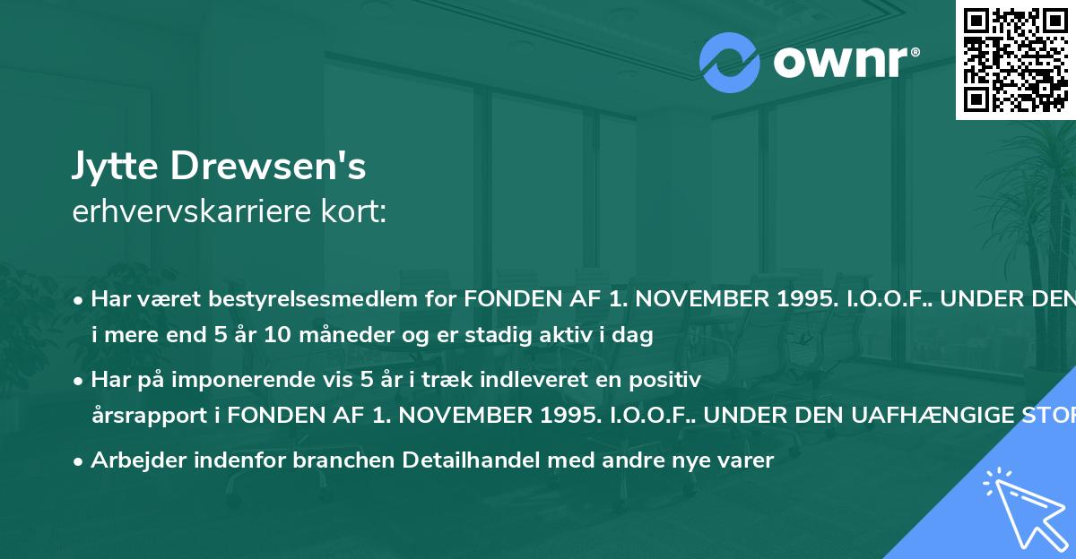 Jytte Drewsen's erhvervskarriere kort