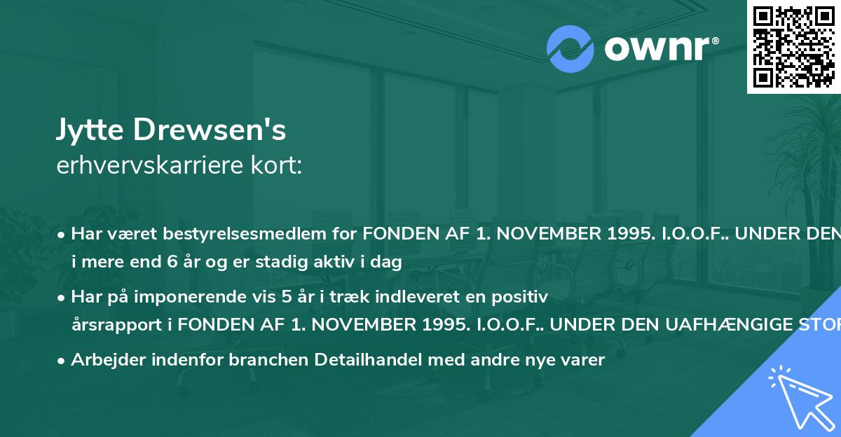 Jytte Drewsen's erhvervskarriere kort