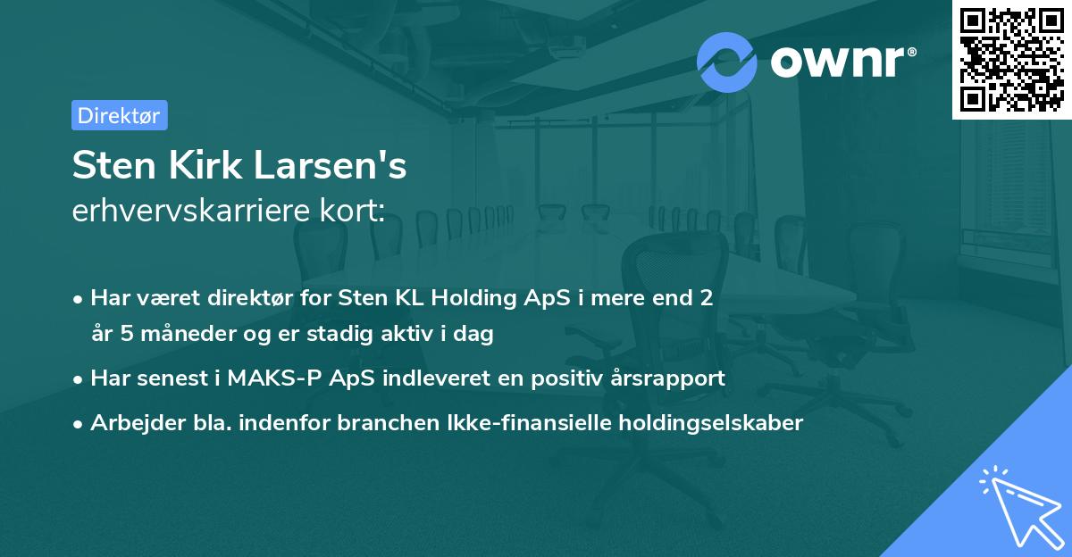 Sten Kirk Larsen's erhvervskarriere kort