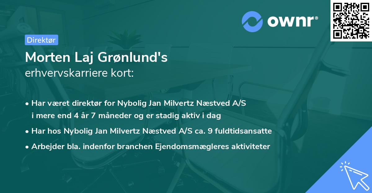 Morten Laj Grønlund's erhvervskarriere kort