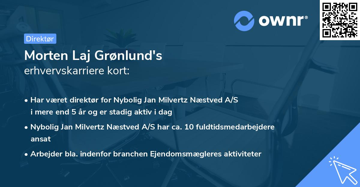 Morten Laj Grønlund's erhvervskarriere kort