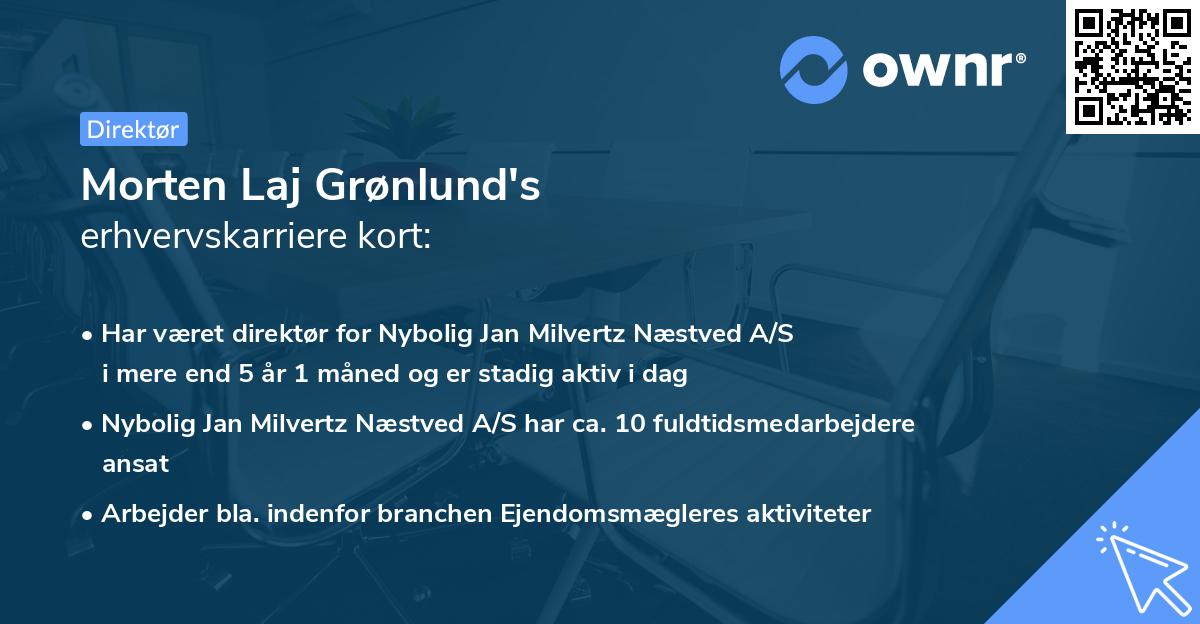 Morten Laj Grønlund's erhvervskarriere kort