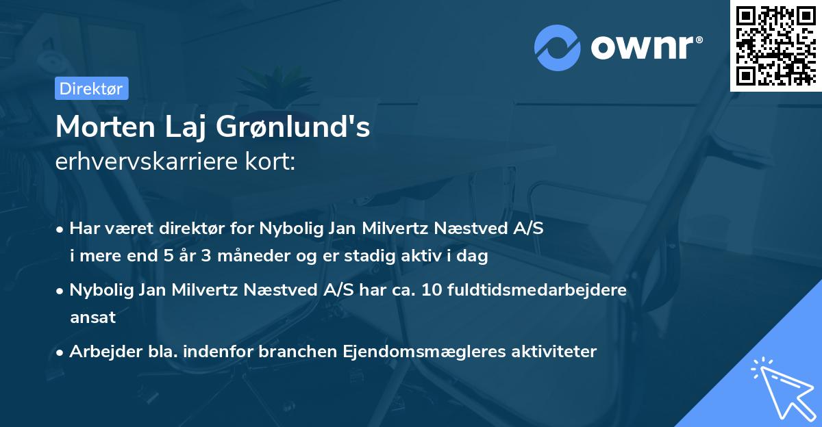 Morten Laj Grønlund's erhvervskarriere kort