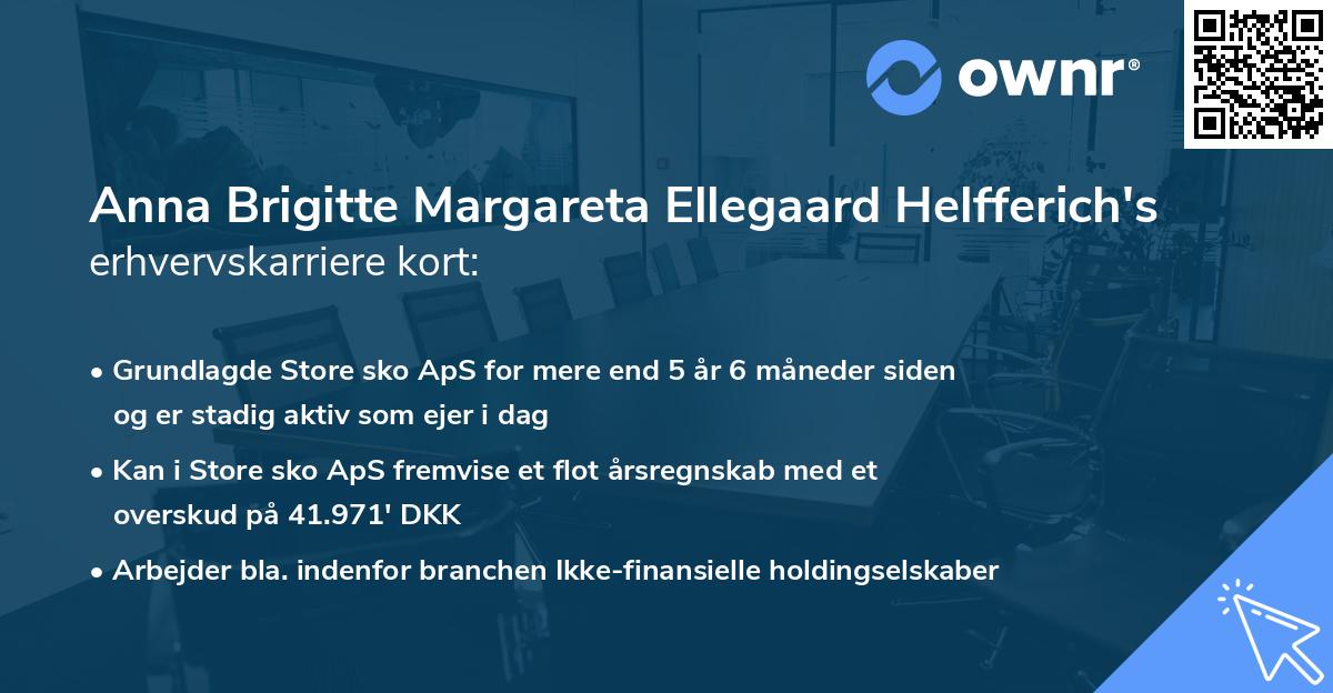 Anna Brigitte Margareta Ellegaard Helfferich's erhvervskarriere kort