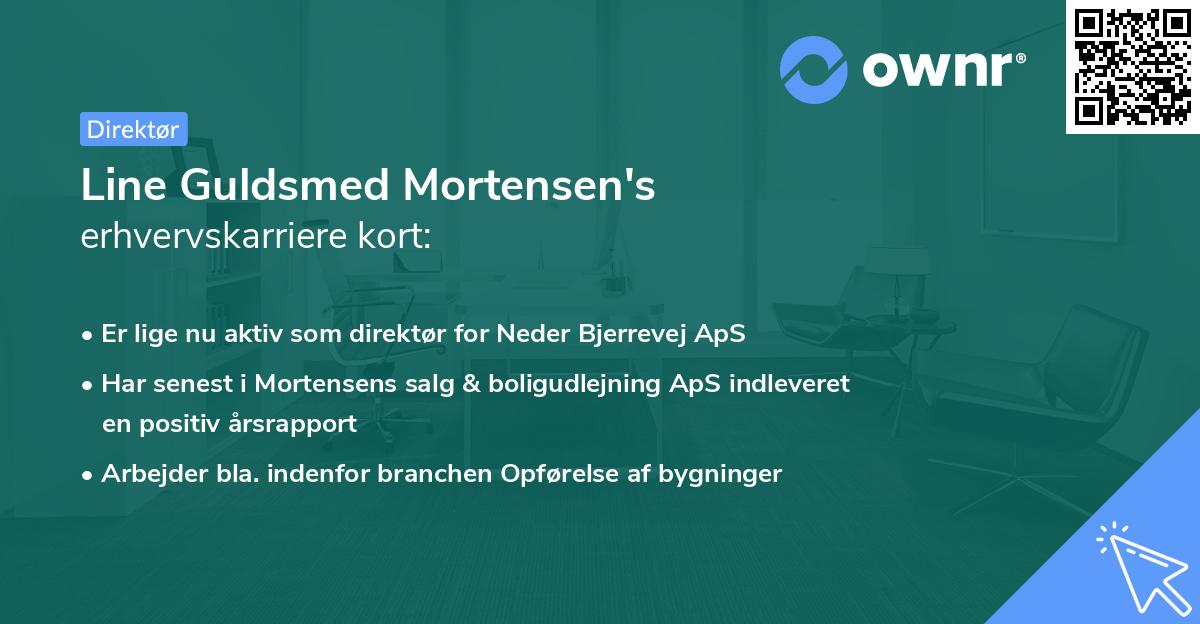 Line Guldsmed Mortensen's erhvervskarriere kort