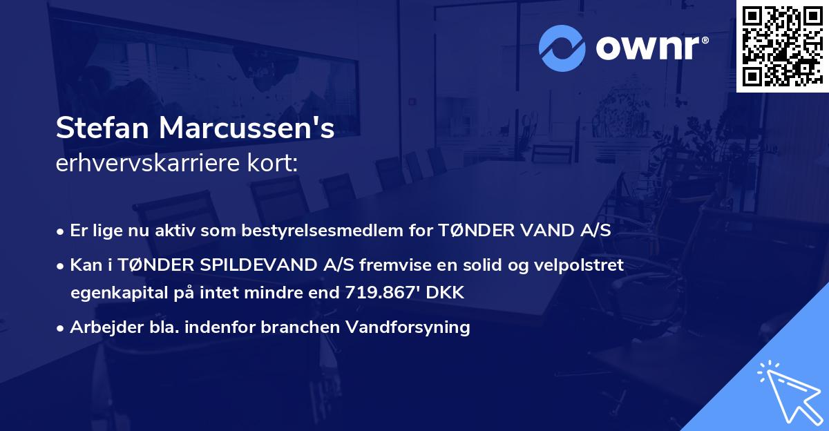 Stefan Marcussen's erhvervskarriere kort