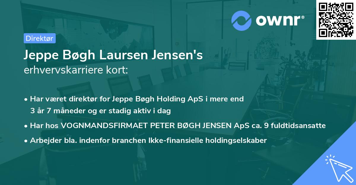 Jeppe Bøgh Laursen Jensen's erhvervskarriere kort