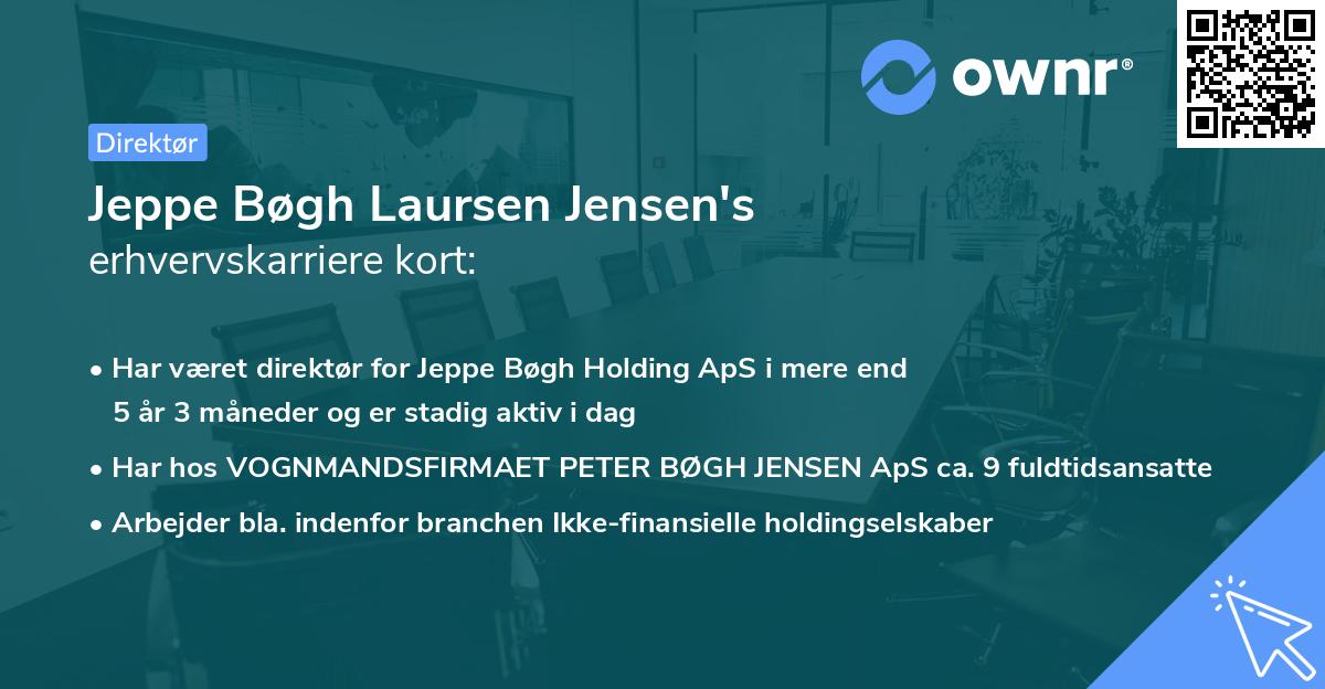 Jeppe Bøgh Laursen Jensen's erhvervskarriere kort
