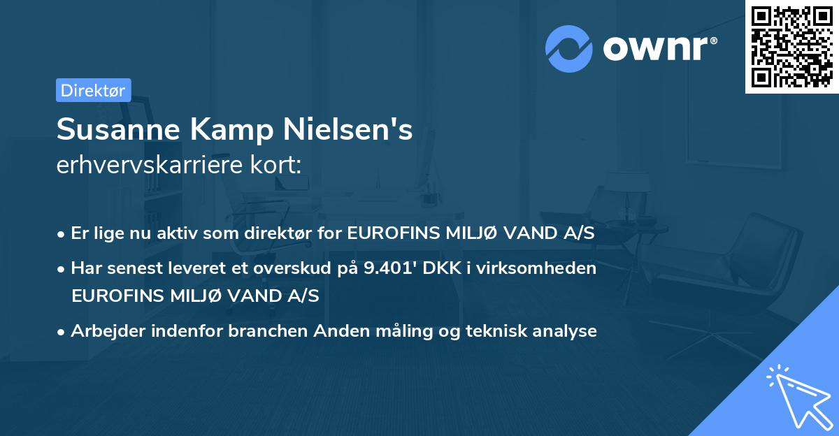 Susanne Kamp Nielsen's erhvervskarriere kort