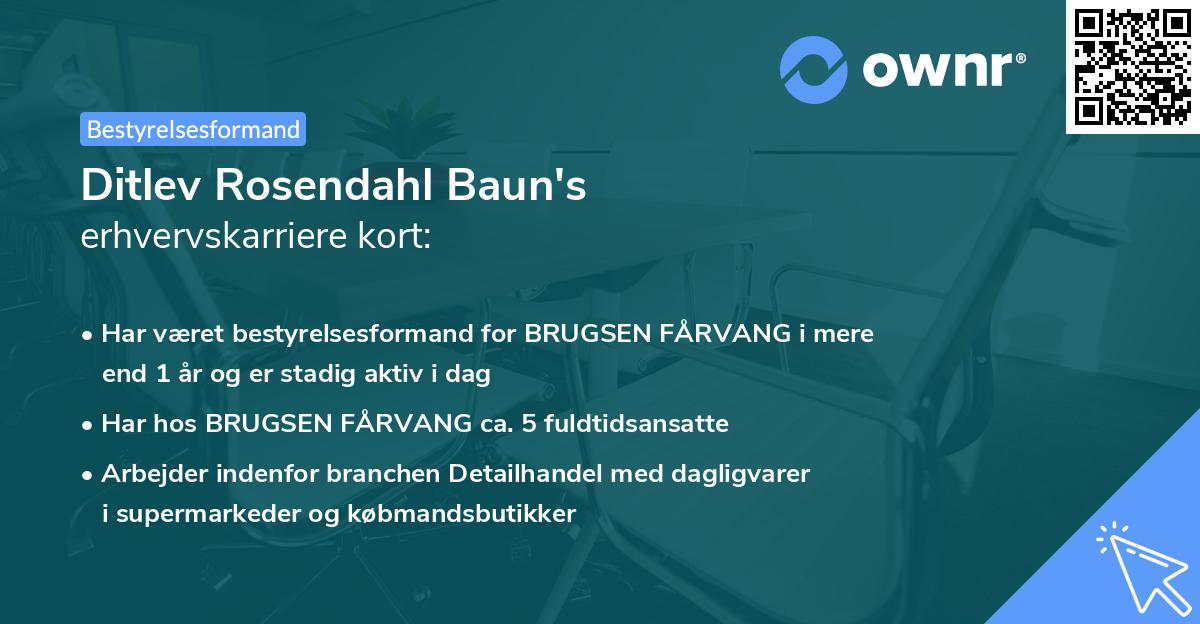 Ditlev Rosendahl Baun's erhvervskarriere kort