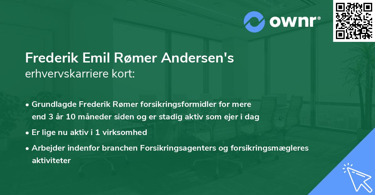 Frederik Emil Rømer Andersen's erhvervskarriere kort