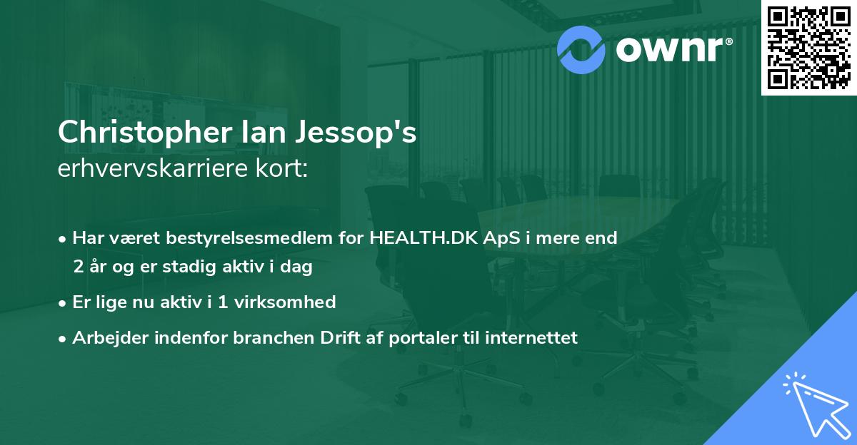 Christopher Ian Jessop's erhvervskarriere kort