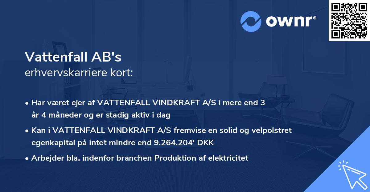 Vattenfall AB's erhvervskarriere kort