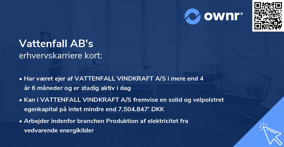 Vattenfall AB's erhvervskarriere kort