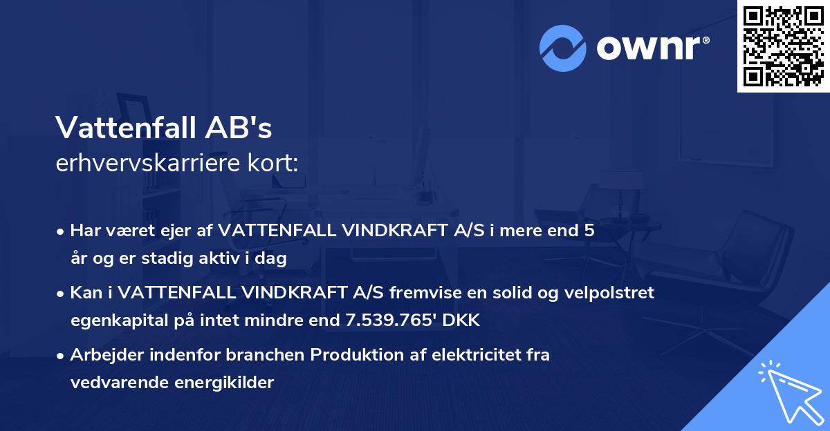 Vattenfall AB's erhvervskarriere kort