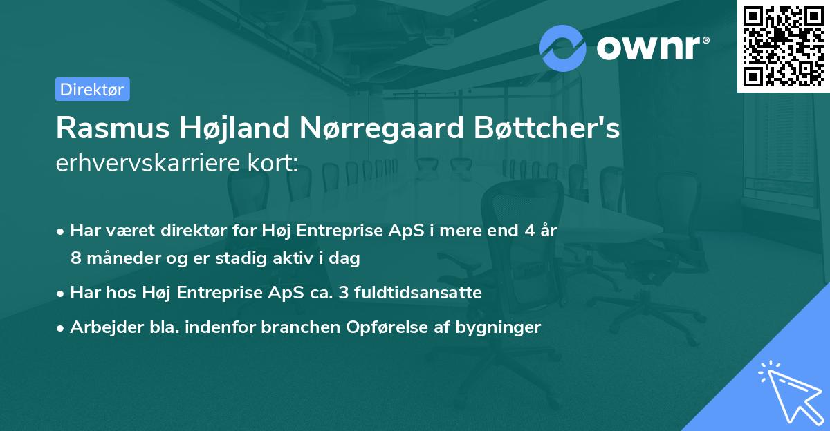 Rasmus Højland Nørregaard Bøttcher's erhvervskarriere kort