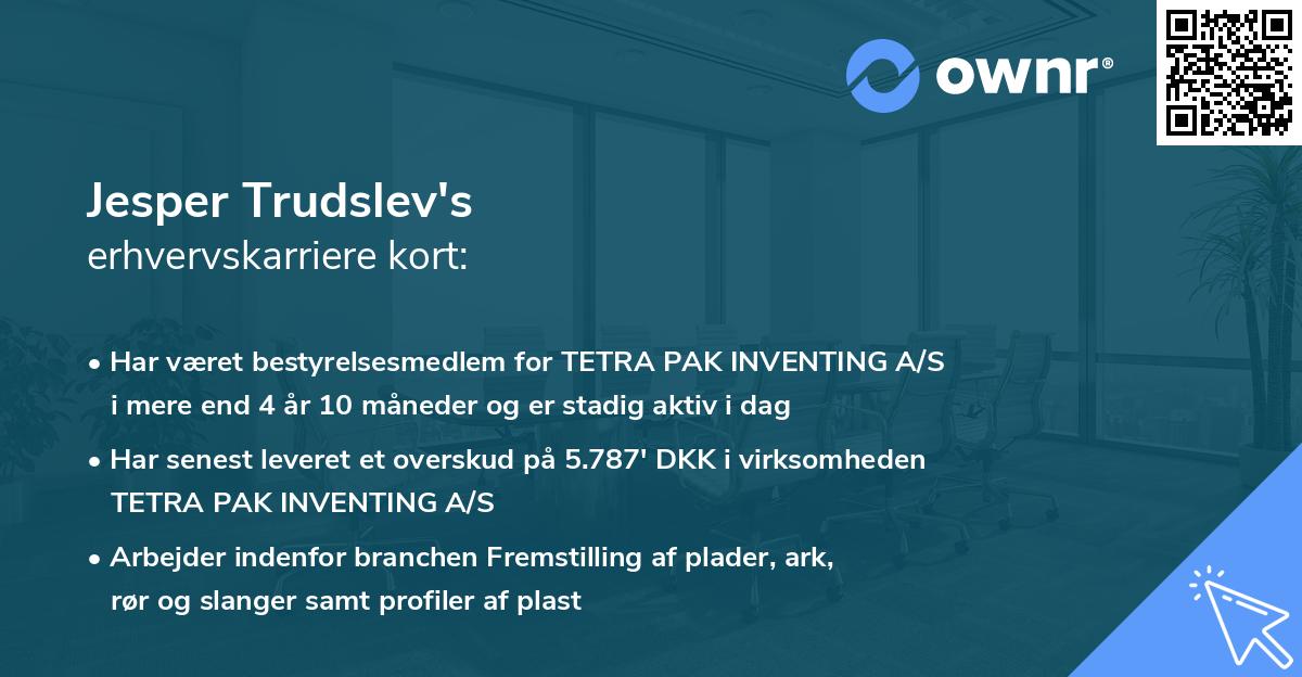 Jesper Trudslev's erhvervskarriere kort