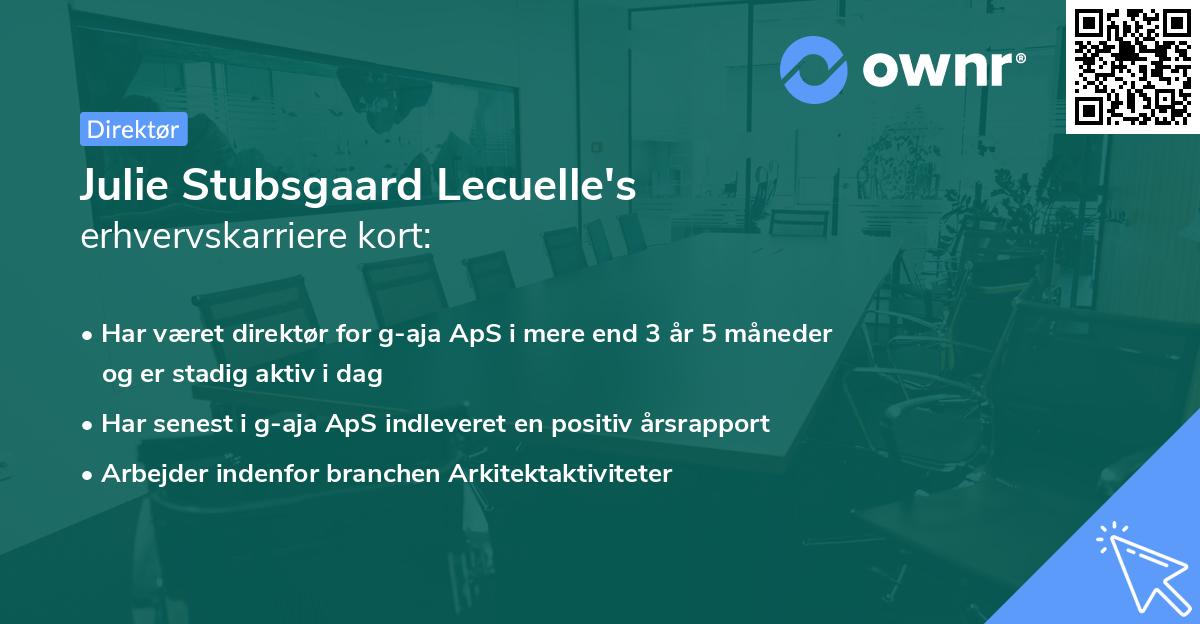 Julie Stubsgaard Lecuelle's erhvervskarriere kort