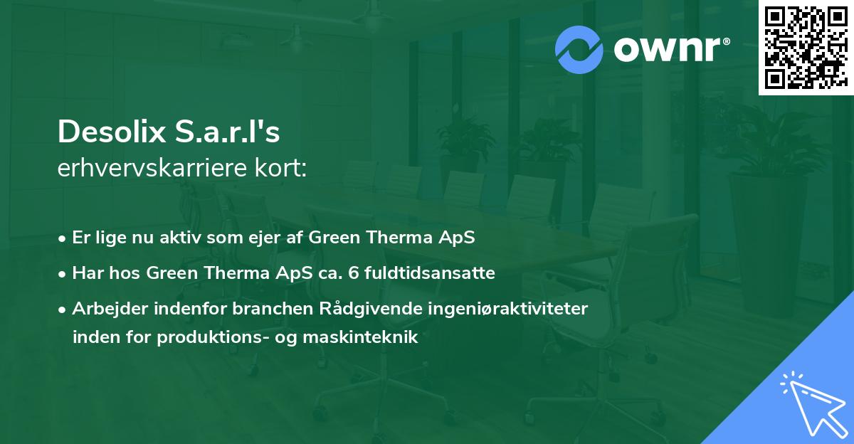 Desolix S.a.r.l's erhvervskarriere kort