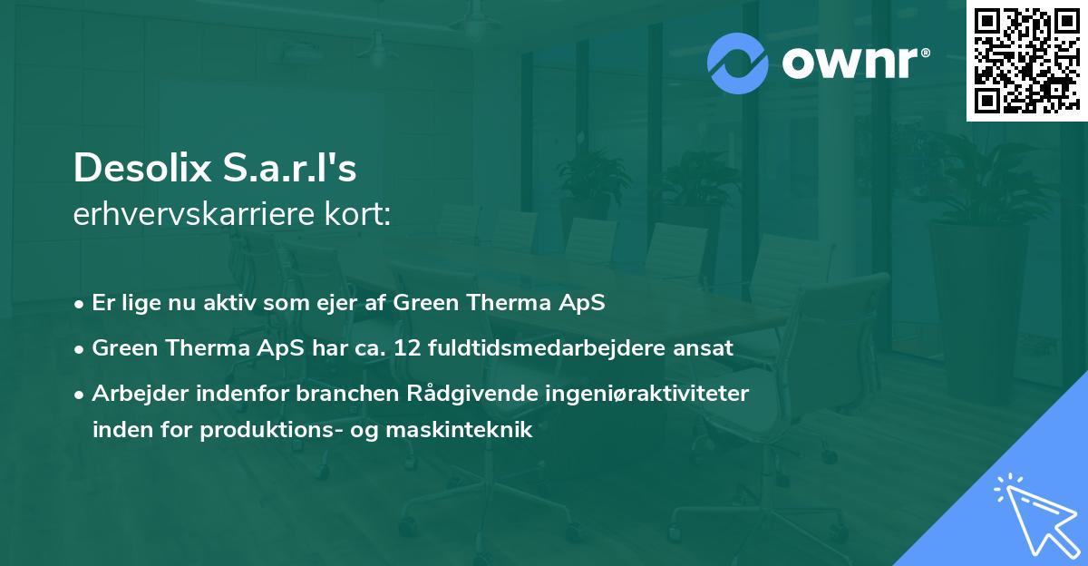 Desolix S.a.r.l's erhvervskarriere kort