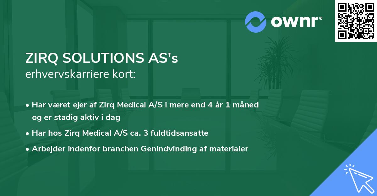 ZIRQ SOLUTIONS AS's erhvervskarriere kort