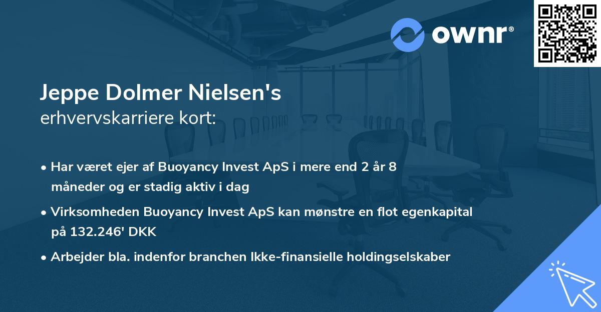Jeppe Dolmer Nielsen's erhvervskarriere kort