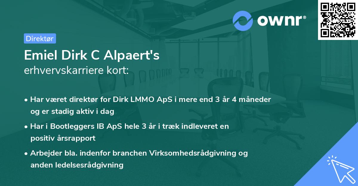 Emiel Dirk C Alpaert's erhvervskarriere kort