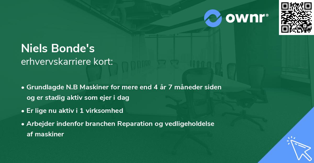 Niels Bonde's erhvervskarriere kort