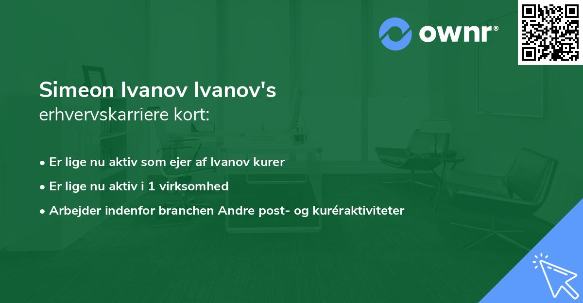 Simeon Ivanov Ivanov's erhvervskarriere kort