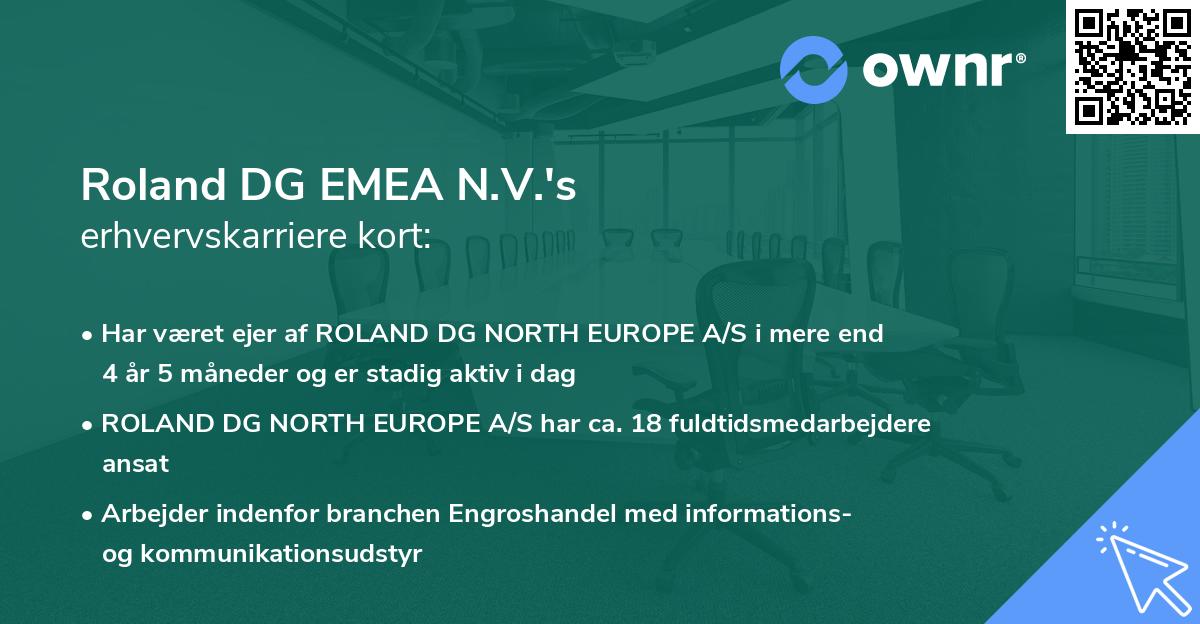 Roland DG EMEA N.V.'s erhvervskarriere kort
