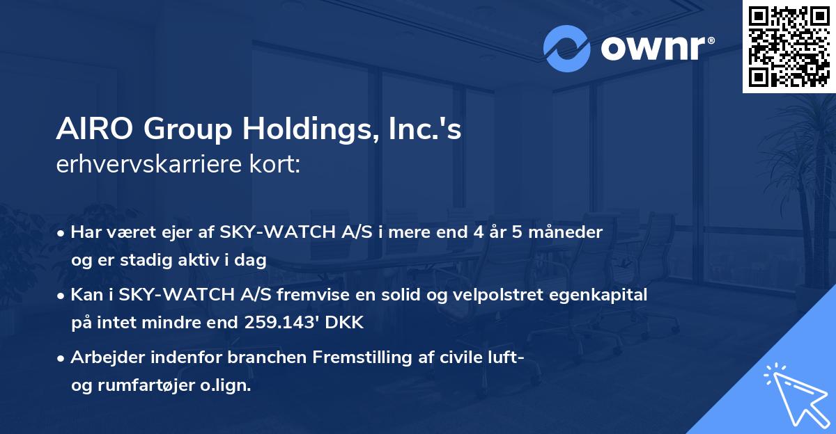 AIRO Group Holdings, Inc.'s erhvervskarriere kort