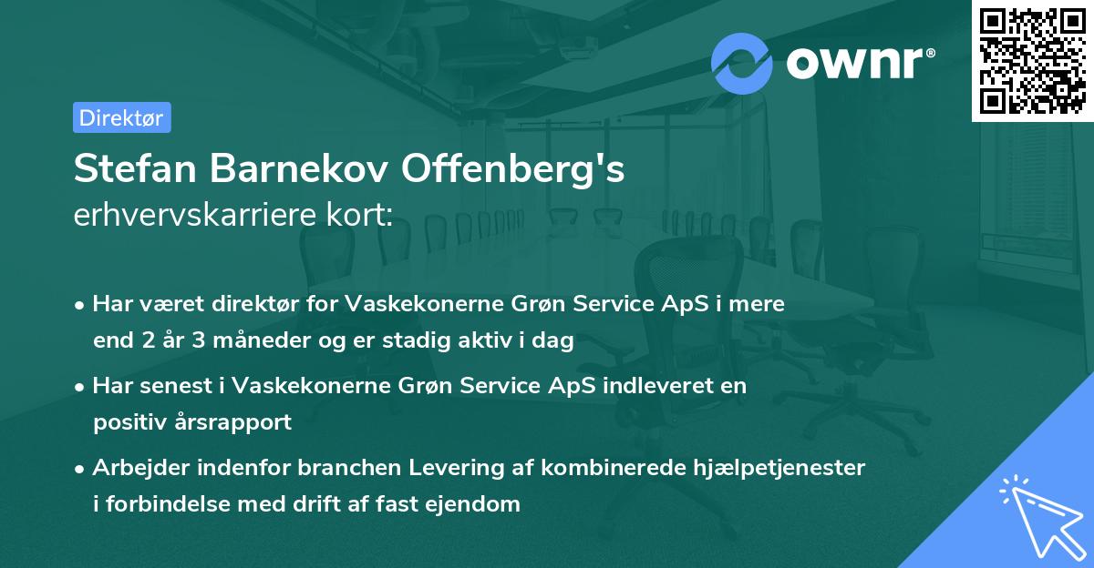Stefan Barnekov Offenberg's erhvervskarriere kort