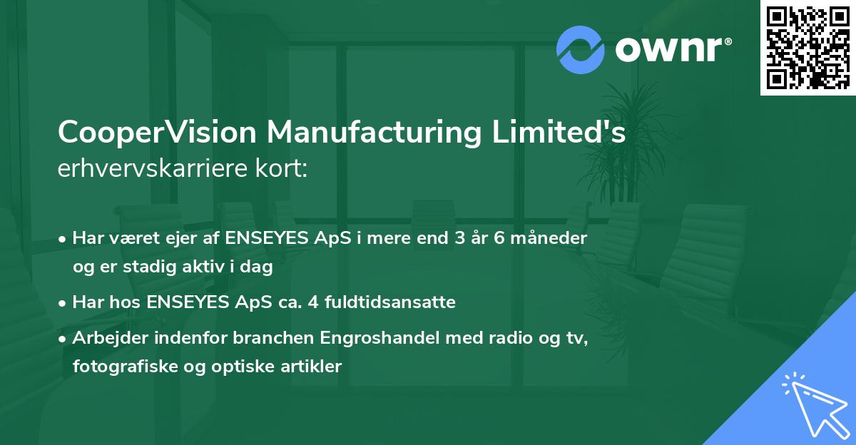 CooperVision Manufacturing Limited's erhvervskarriere kort