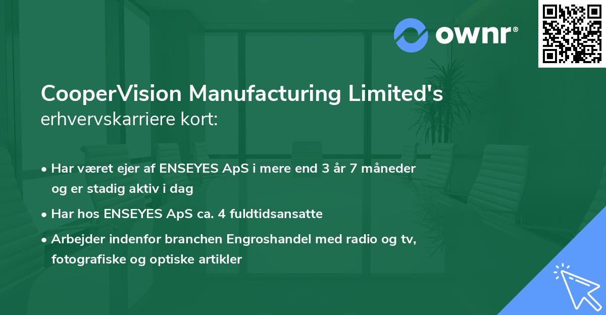 CooperVision Manufacturing Limited's erhvervskarriere kort